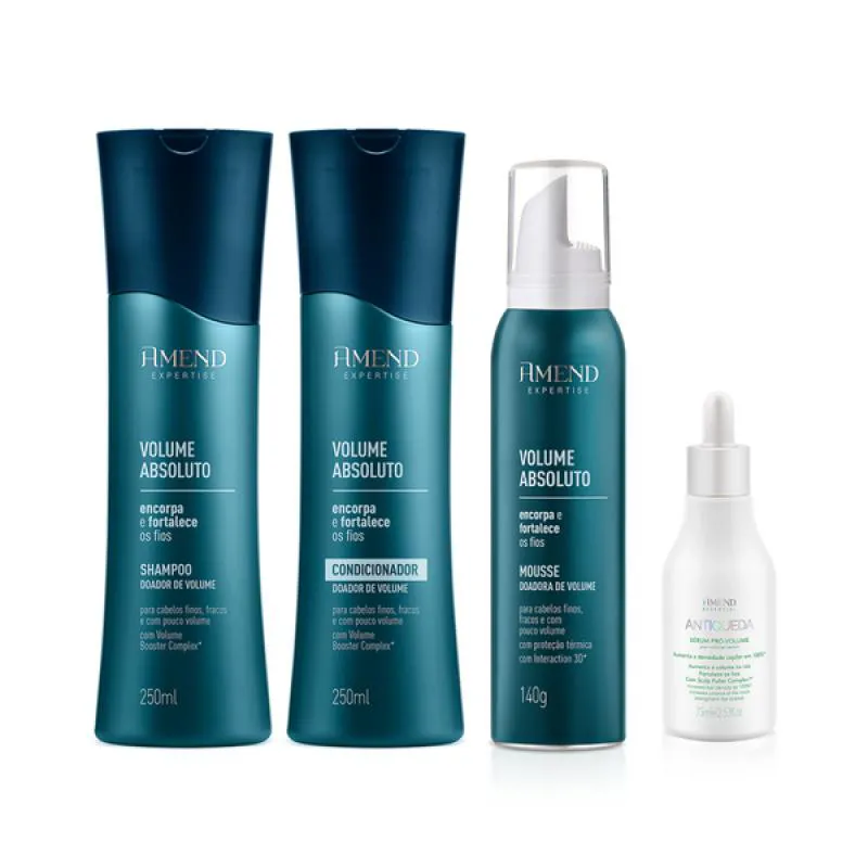 AMEND EXPERTISE VOLUME ABSOLUTO SH 250ML + COND 250ML + MOUSSE 140ML + SéRUM 75ML