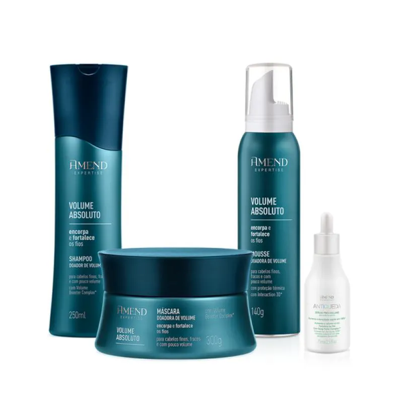 AMEND EXPERTISE VOLUME ABSOLUTO SH 250ML + MASC 300ML + MOUSSE 140ML + SéRUM 75ML