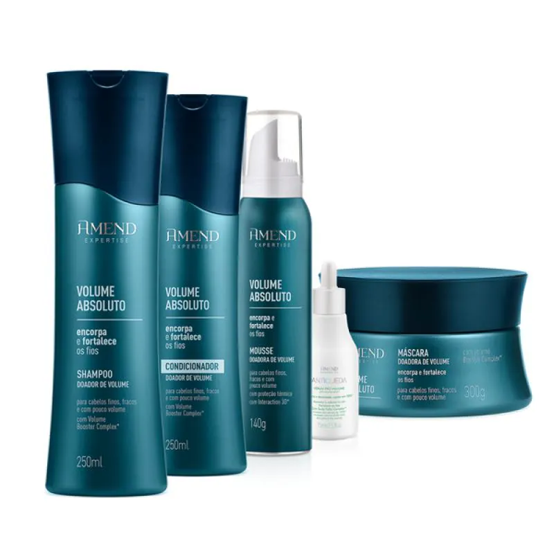AMEND EXPERTISE VOLUME ABSOLUTO SH 250ML + COND 250ML + MASC 300ML + MOUSSE 140ML + SéRUM 75ML