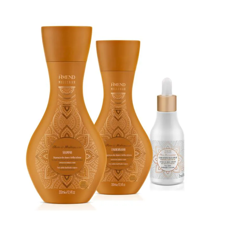 AMEND MILLENAR ÓLEOS DE MADAGASCAR SH 300ML + COND 300ML + ÓLEO ELIXIR NUTRITIVO 75ML