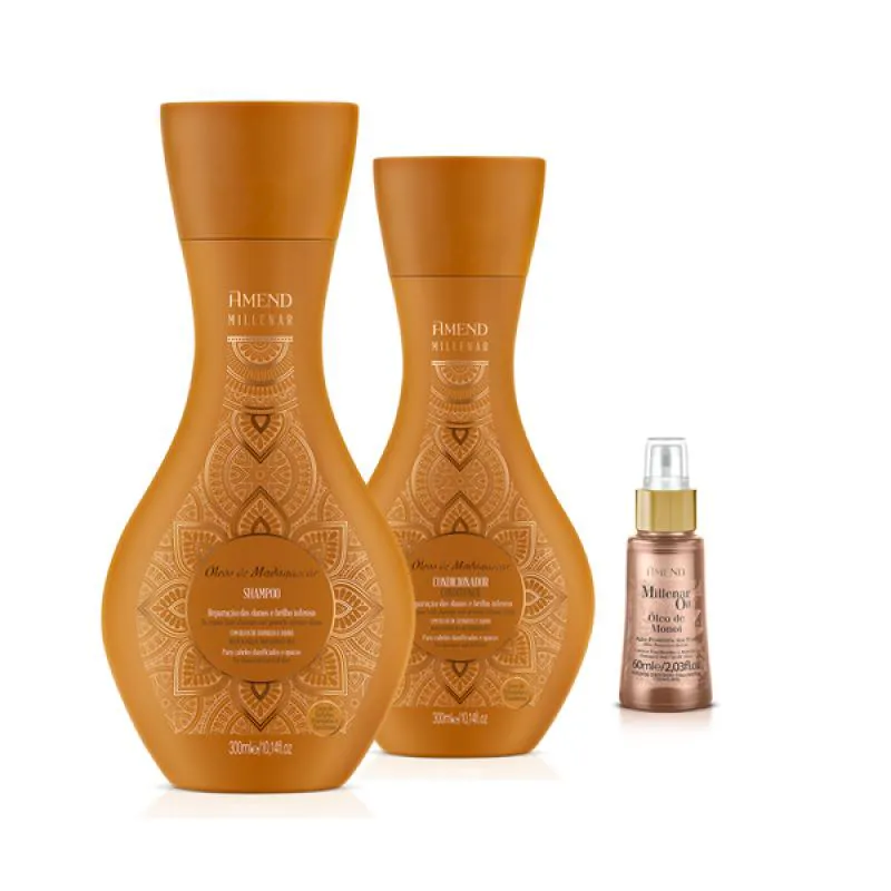 AMEND MILLENAR ÓLEOS DE MADAGASCAR SH 300ML + COND 300ML + MILLENAR OIL MONóI 60ML