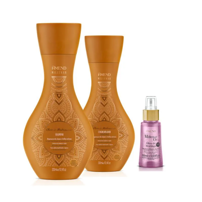 AMEND MILLENAR ÓLEOS DE MADAGASCAR SH 300ML + COND 300ML + MILLENAR OIL MORINGA 60ML