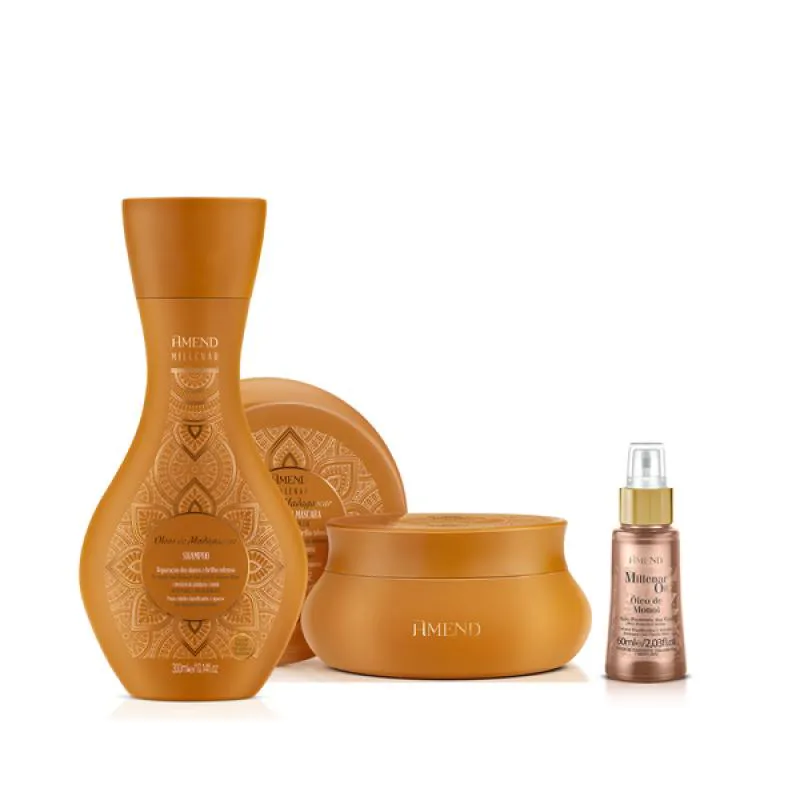 AMEND MILLENAR ÓLEOS DE MADAGASCAR SH 300ML + MASC 300ML + MILLENAR OIL MONóI 60ML