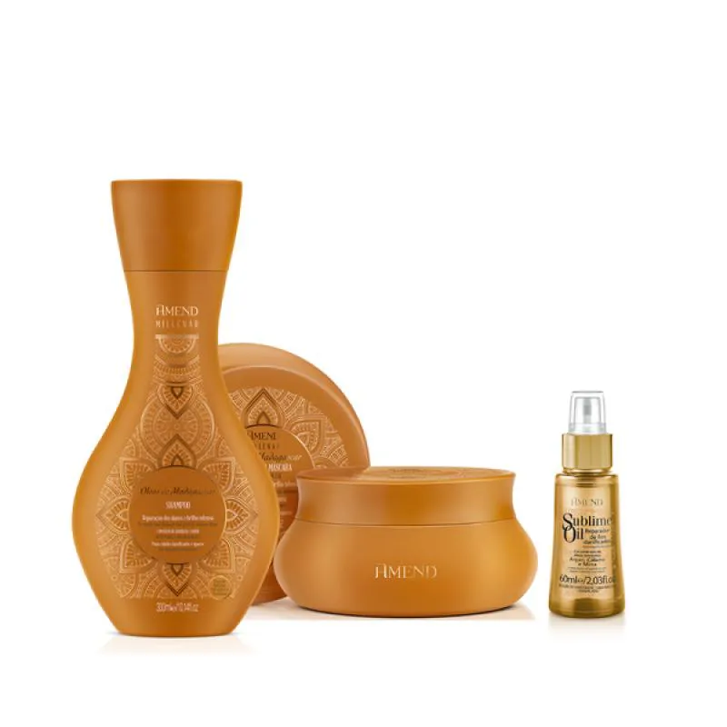 AMEND MILLENAR ÓLEOS DE MADAGASCAR SH 300ML + MASC 300ML + SUBLIME OIL 60ML