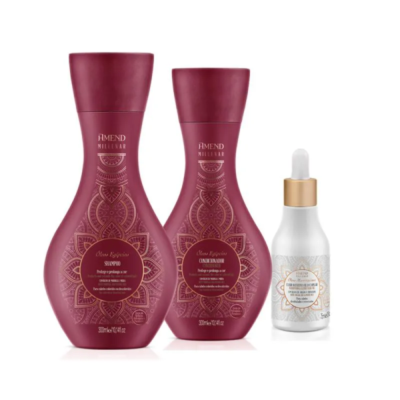 AMEND MILLENAR ÓLEOS EGíPCIOS SH 300ML + COND 300ML + ÓLEO ELIXIR NUTRITIVO 75ML