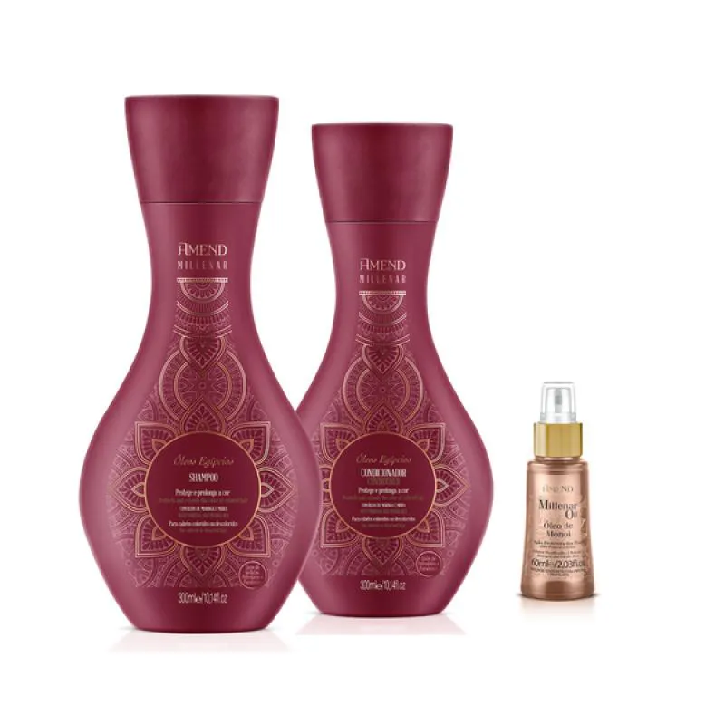 AMEND MILLENAR ÓLEOS EGíPCIOS SH 300ML + COND 300ML + MILLENAR OIL MONóI 60ML