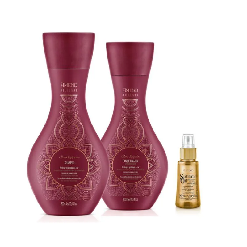 AMEND MILLENAR ÓLEOS EGíPCIOS SH 300ML + COND 300ML + SUBLIME OIL 60ML