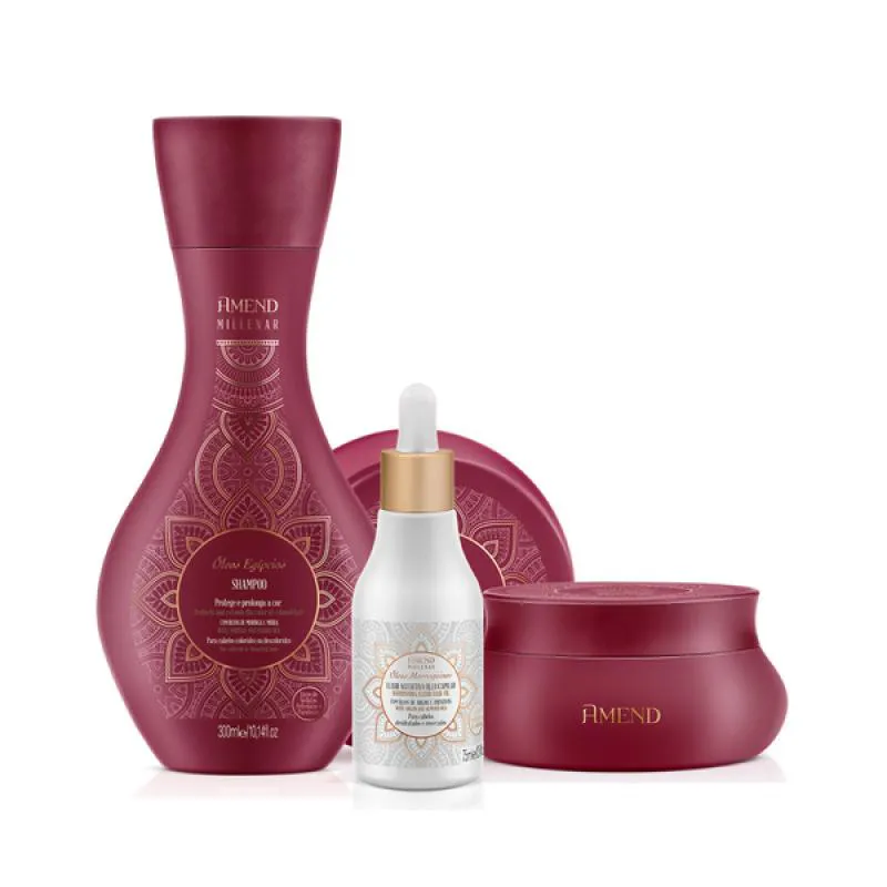 AMEND MILLENAR ÓLEOS EGíPCIOS SH 300ML + MASC 300ML + ÓLEO ELIXIR NUTRITIVO 75ML