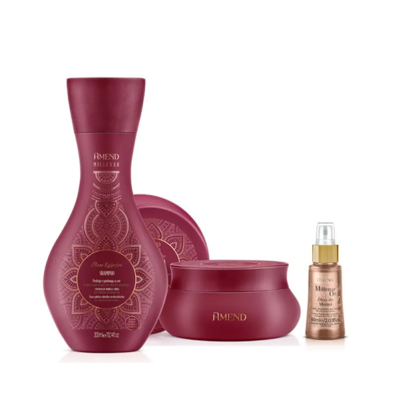 AMEND MILLENAR ÓLEOS EGíPCIOS SH 300ML + MASC 300ML + MILLENAR OIL MONóI 60ML