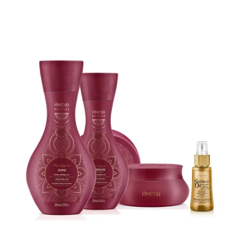 AMEND MILLENAR ÓLEOS EGíPCIOS SH 300ML + COND 300ML + MASC 300ML + SUBLIME OIL 60ML