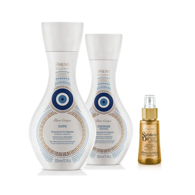 AMEND MILLENAR ÓLEOS GREGOS SH 300ML + COND 300ML + SUBLIME OIL 60ML