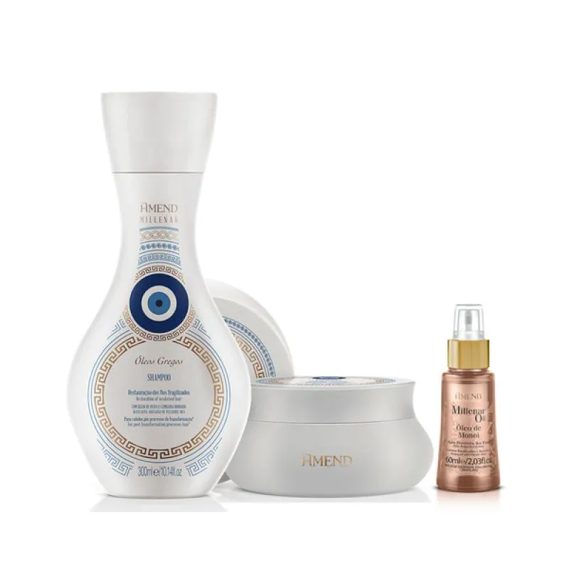 AMEND MILLENAR ÓLEOS GREGOS SH 300ML + MASC 300ML + MILLENAR OIL MONóI 60ML