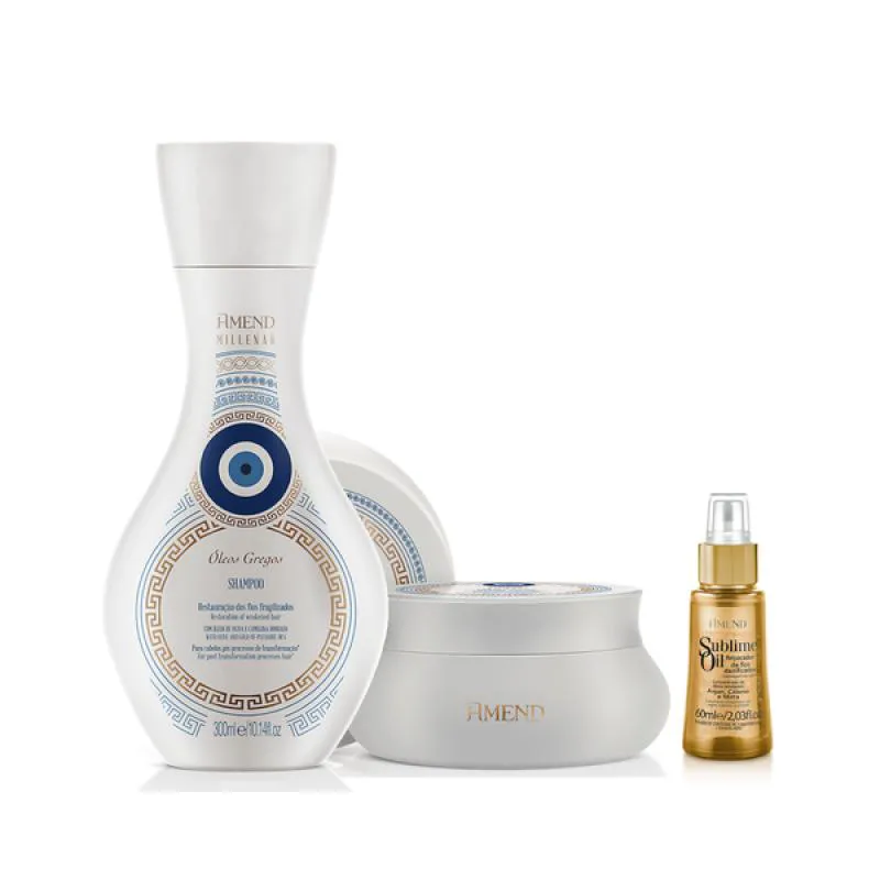 AMEND MILLENAR ÓLEOS GREGOS SH 300ML + MASC 300ML + SUBLIME OIL 60ML