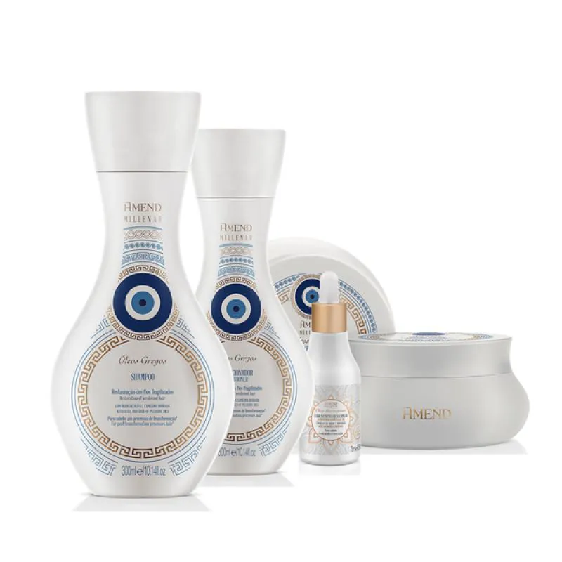 AMEND MILLENAR ÓLEOS GREGOS SH 300ML + COND 300ML + MASC 300ML + ÓLEO ELIXIR NUTRITIVO 75ML