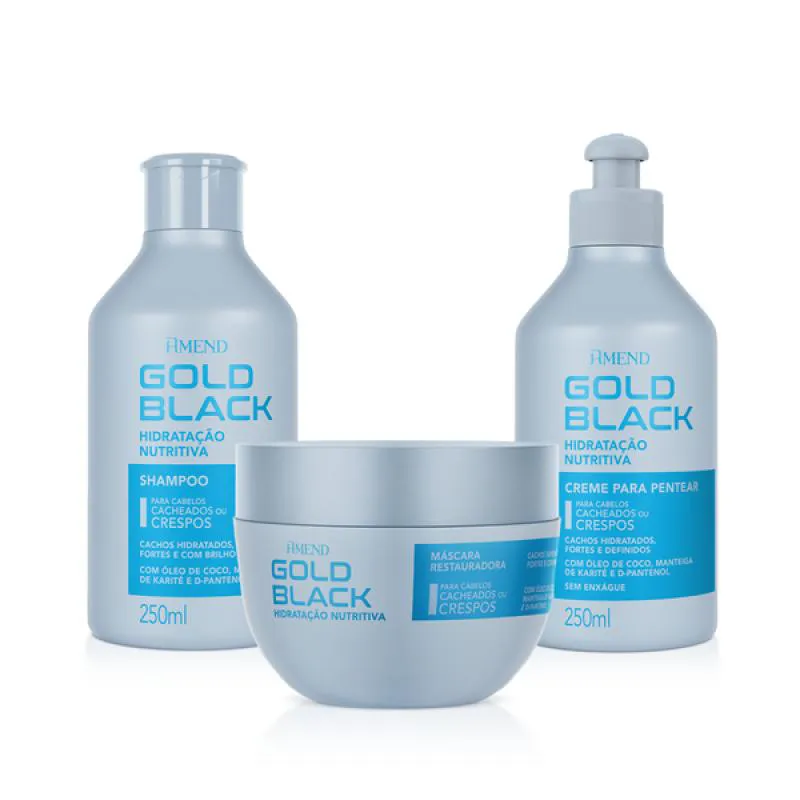 AMEND GOLD BLACK HIDRATAçãO NUTRITIVA SH 250ML + MASC 250ML + CPP 250ML