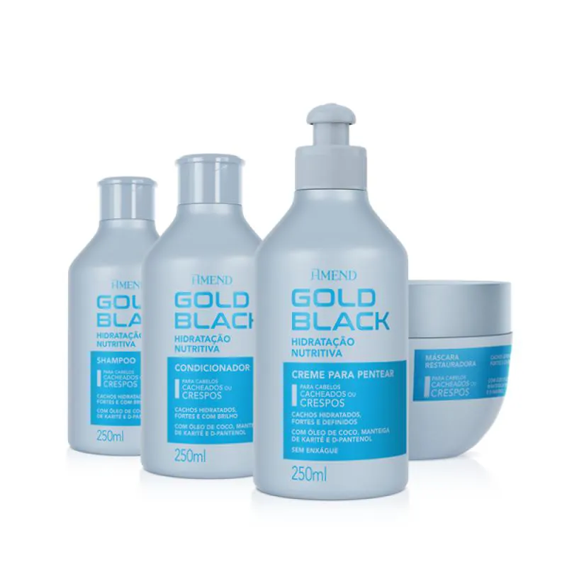 AMEND GOLD BLACK HIDRATAçãO NUTRITIVA SH 250ML + COND 250ML + MASC 250ML + CPP 250ML