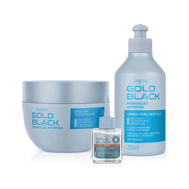 AMEND GOLD BLACK HIDRATAçãO NUTRITIVA MASC 250ML + CPP 250ML + ÓLEO 30ML