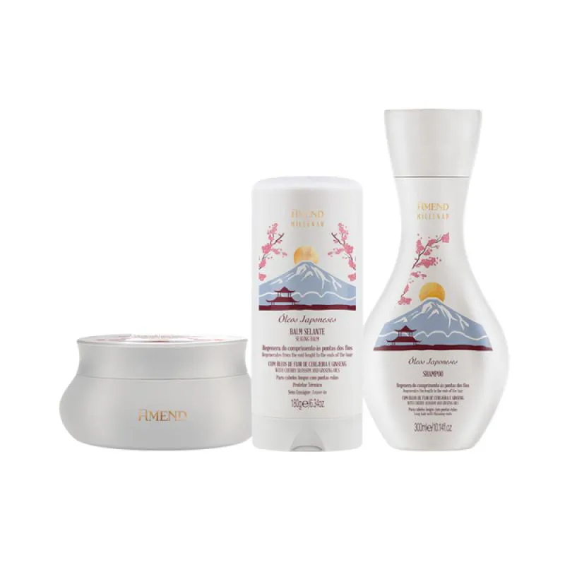 AMEND MILLENAR ÓLEOS JAPONESES SH 300ML + MASC 300ML + BALM SELANTE 180ML