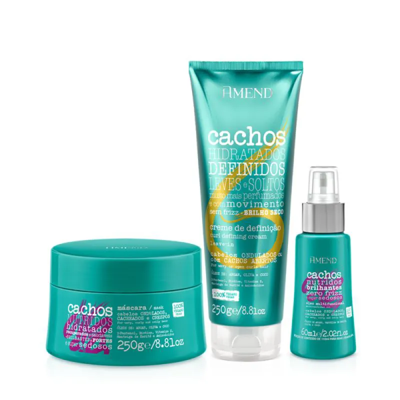 AMEND CACHOS MASC 250ML + LEAVE-IN ONDULADO 250ML + ÓLEO MULTIFUNCIONAL 60ML