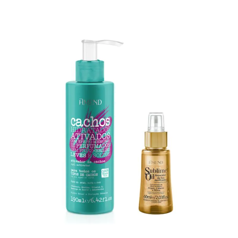 AMEND CACHOS ATIVADOR DE CACHOS 190ML + SUBLIME OIL 60ML