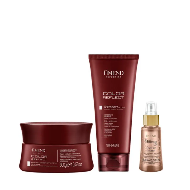 AMEND EXPERTISE COLOR REFLECT MASC 300ML + LEAVE-IN 180ML + MILLENAR OIL MONóI 60ML