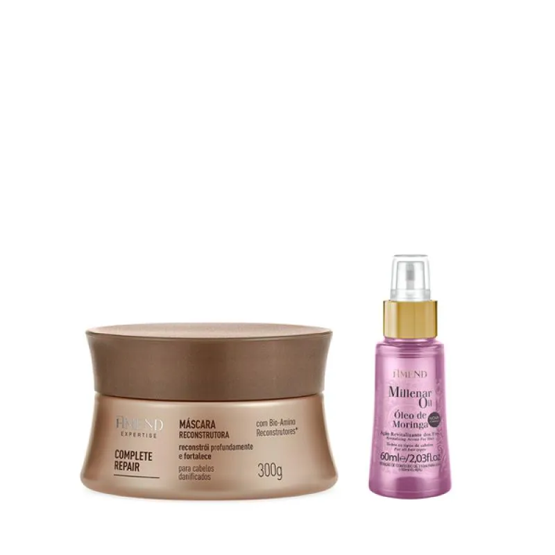 AMEND EXPERTISE COMPLETE REPAIR MASC 300ML + MILLENAR OIL MORINGA 60ML