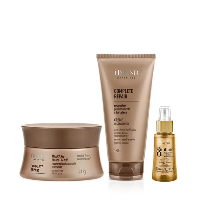 AMEND EXPERTISE COMPLETE REPAIR MASC 300ML + LEAVE-IN 180ML + SUBLIME OIL 60ML