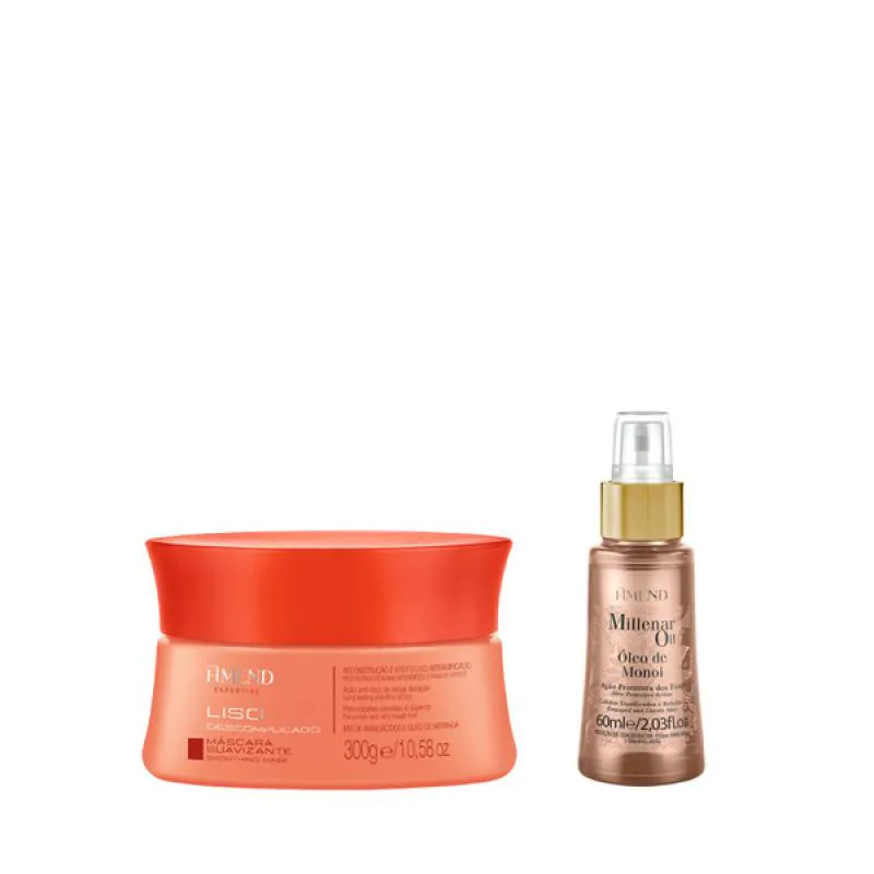 AMEND EXPERTISE LISO DESCOMPLICADO MASC 300ML + MILLENAR OIL MONóI 60ML