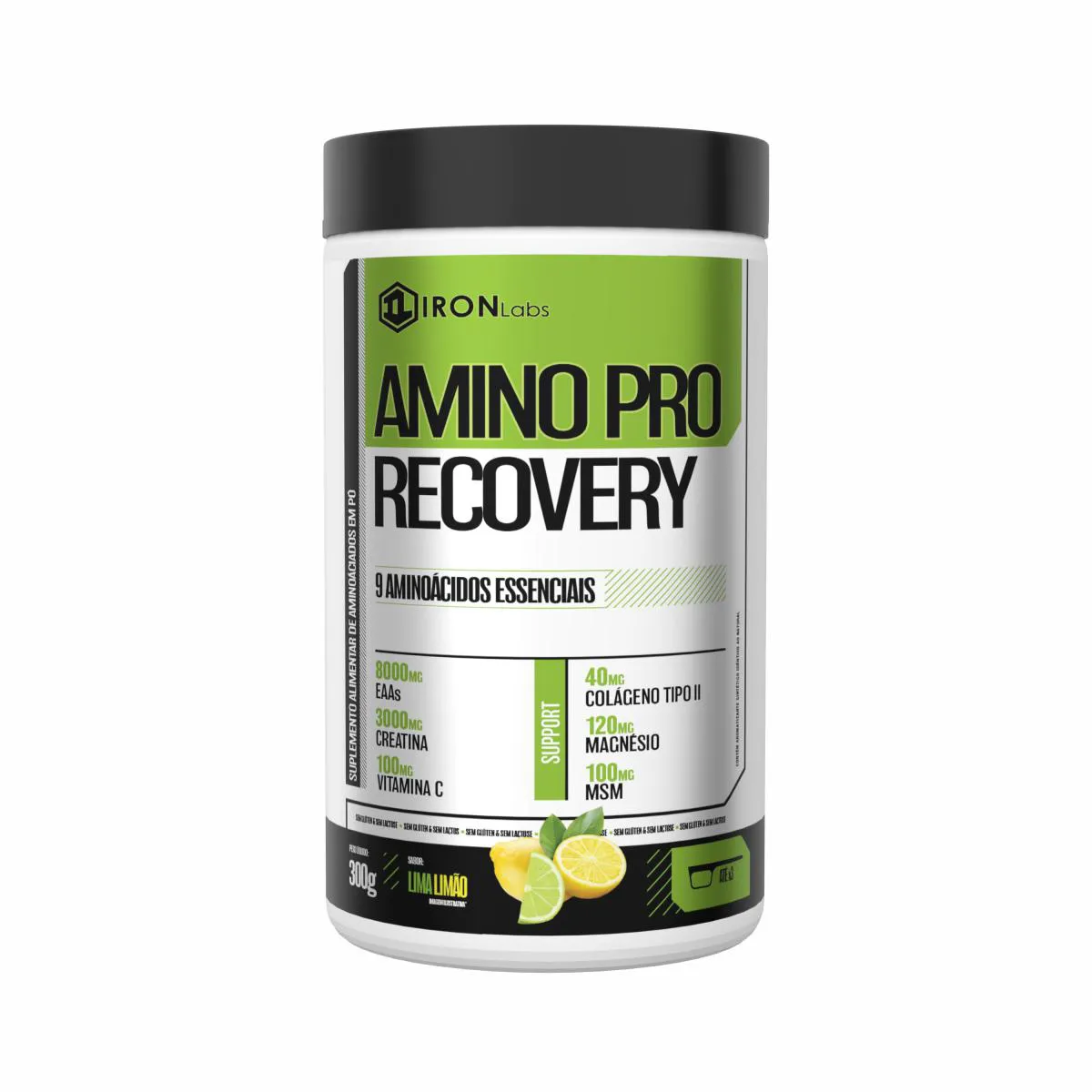 AMINO PRO RECOVERY 300G - IRON LABS SABOR:LIMA/LIMÃO