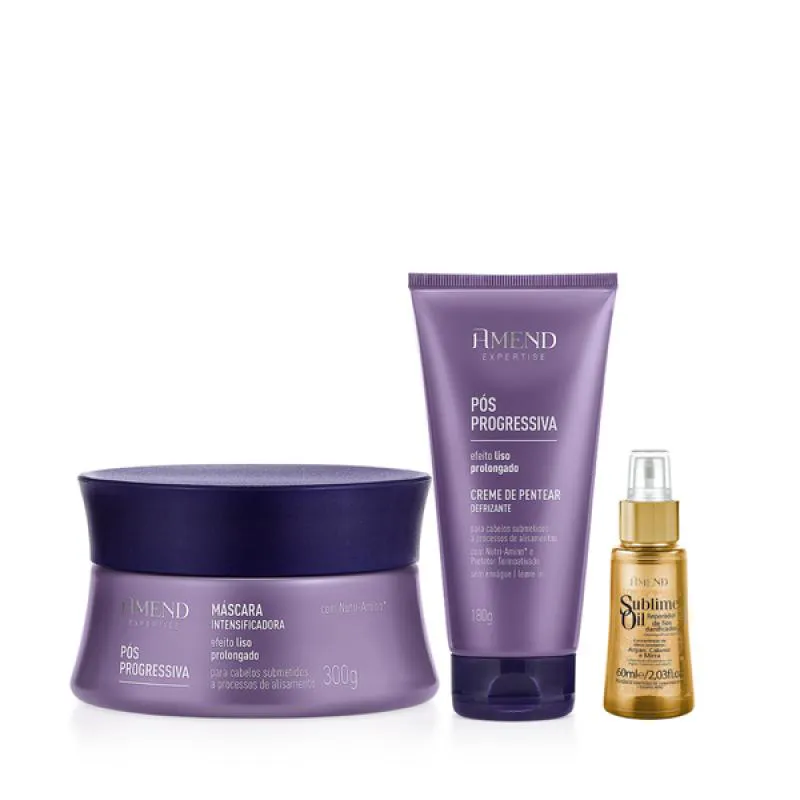 AMEND EXPERTISE PóS PROGRESSIVA MASC 300ML + LEAVE-IN 180ML + SUBLIME OIL 60ML
