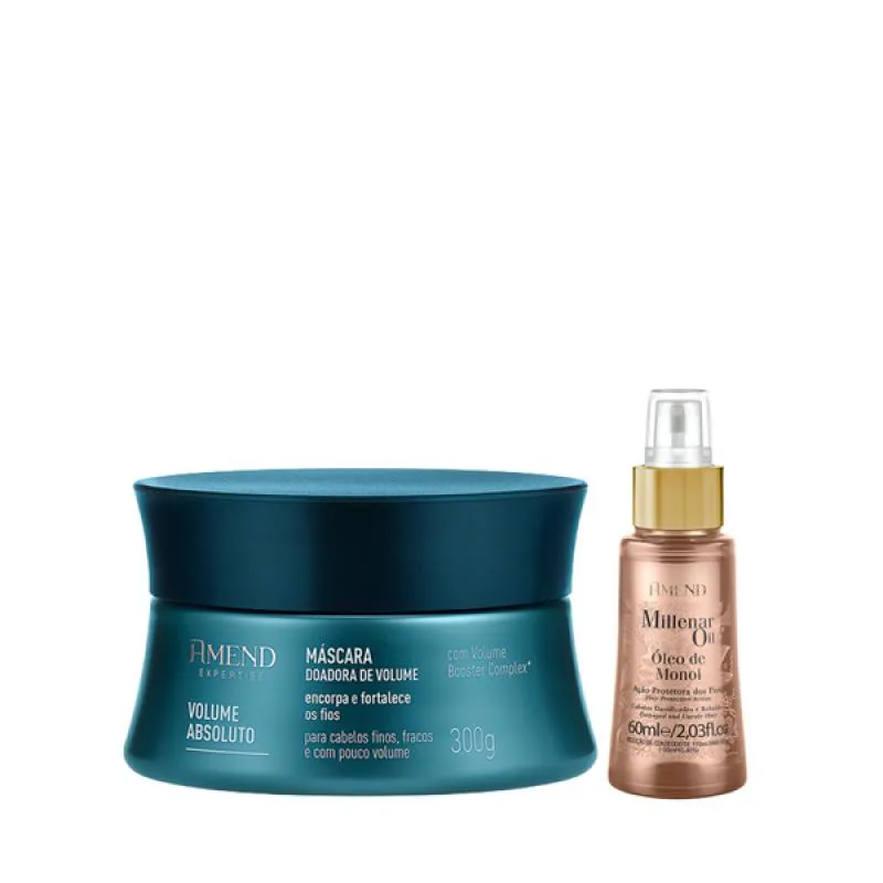 AMEND EXPERTISE VOLUME ABSOLUTO MASC 300ML + MILLENAR OIL MONóI 60ML