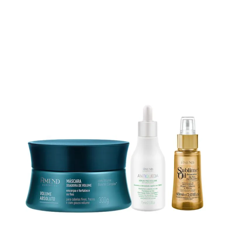 AMEND EXPERTISE VOLUME ABSOLUTO MASC 300ML + SéRUM 75ML + SUBLIME OIL 60ML
