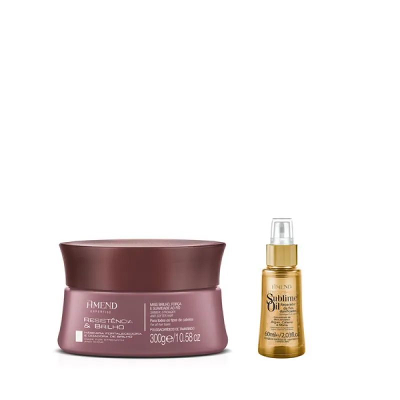 AMEND EXPERTISE RESISTêNCIA E BRILHO MASC 300ML + SUBLIME OIL 60ML