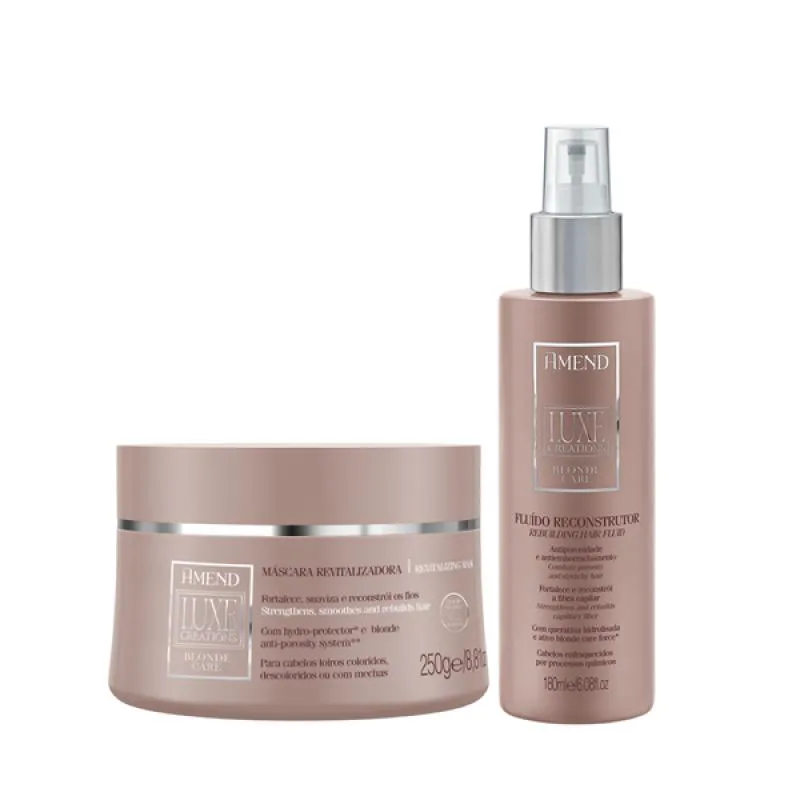AMEND LUXE CREATIONS BLONDE CARE MASC 300ML + FLUíDO 180ML