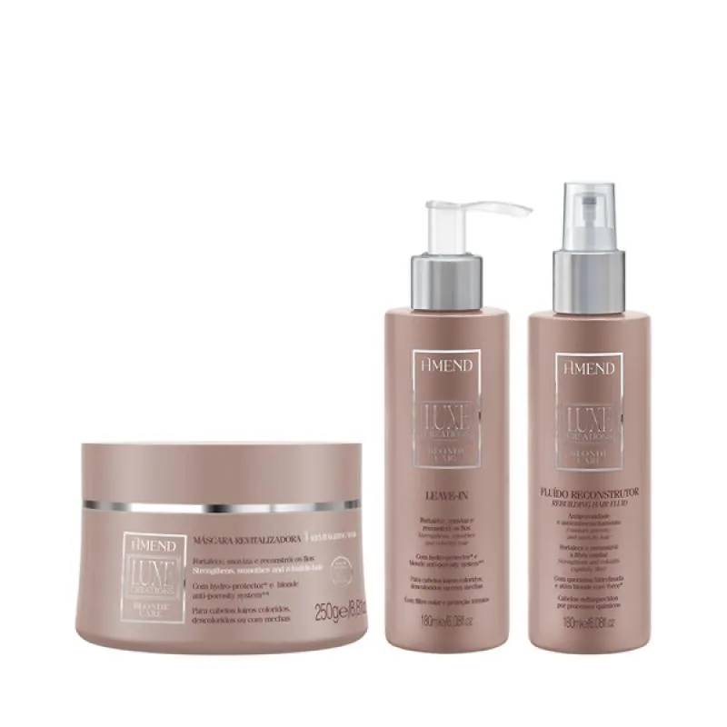 AMEND LUXE CREATIONS BLONDE CARE MASC 300ML + FLUíDO 180ML + LEAVE-IN 180ML