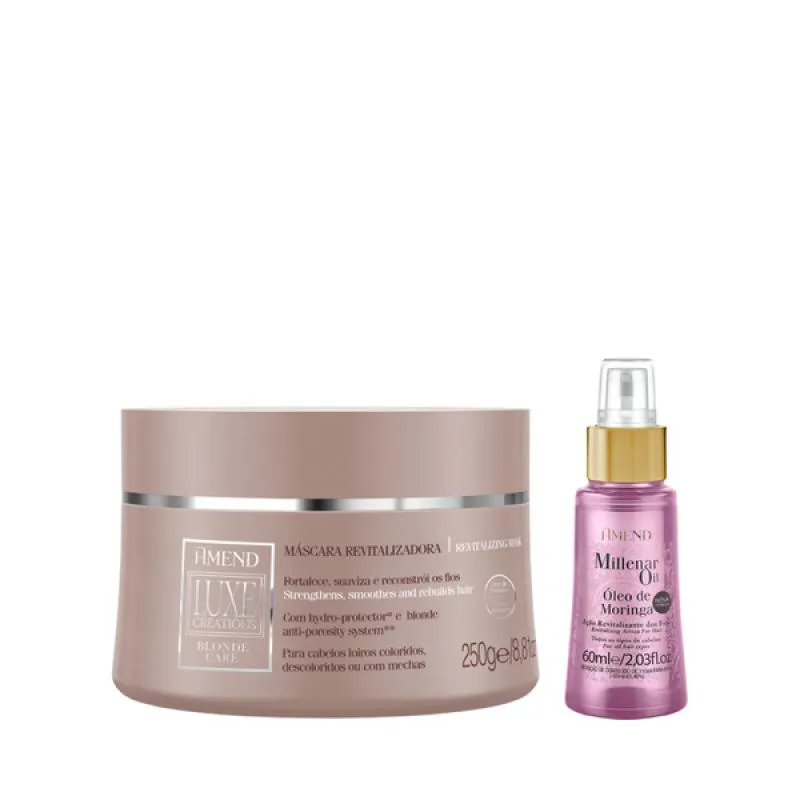 AMEND LUXE CREATIONS BLONDE CARE MASC 300ML + MILLENAR OIL MORINGA 60ML