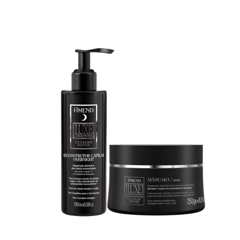 AMEND LUXE CREATIONS EXTREME REPAIR MASC 300ML + OVERNIGHT 180ML