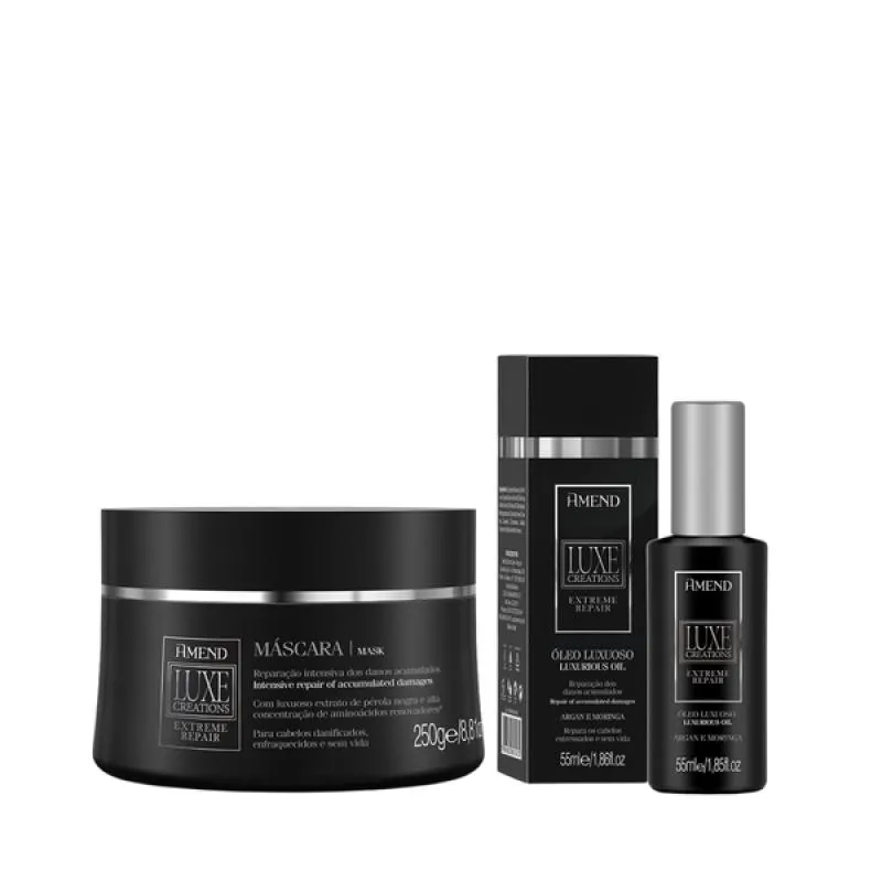 AMEND LUXE CREATIONS EXTREME REPAIR MASC 300ML + ÓLEO 55ML