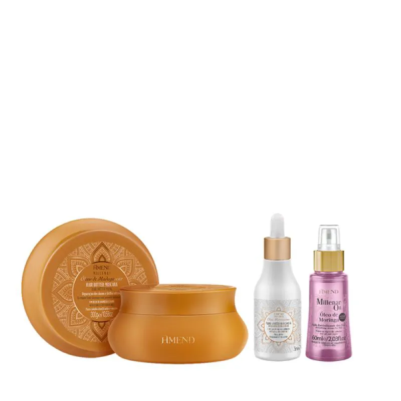 AMEND ÓLEOS DE MADAGASCAR MASC 300ML + ÓLEO ELIXIR NUTRITIVO 75ML + MILLENAR OIL MORINGA 60ML