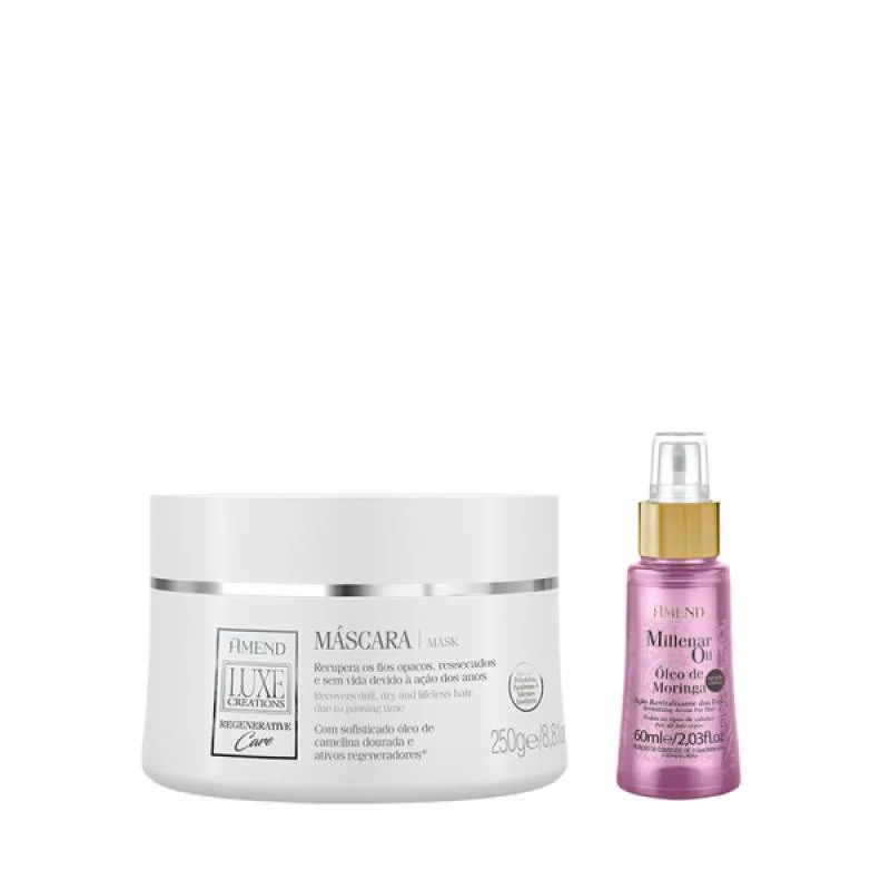 AMEND LUXE CREATIONS REGENERATIVE CARE MASC 300ML + MILLENAR OIL MORINGA 60ML