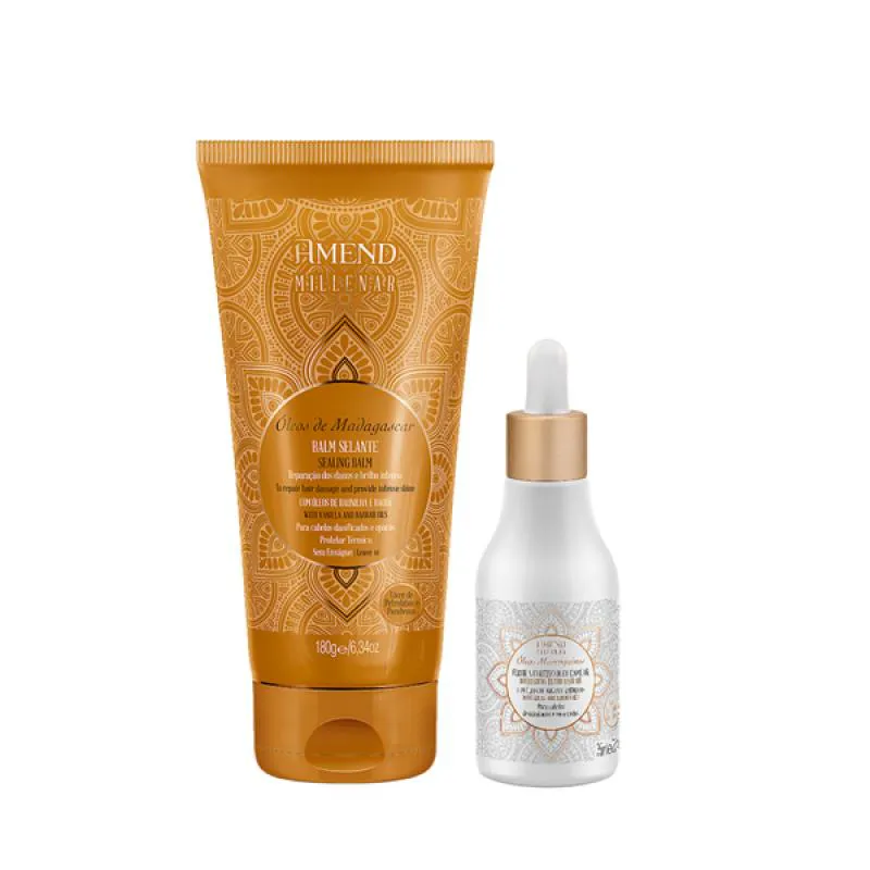 AMEND MILLENAR ÓLEOS DE MADAGASCAR BALM SELANTE 180ML + ÓLEO ELIXIR NUTRITIVO 75ML