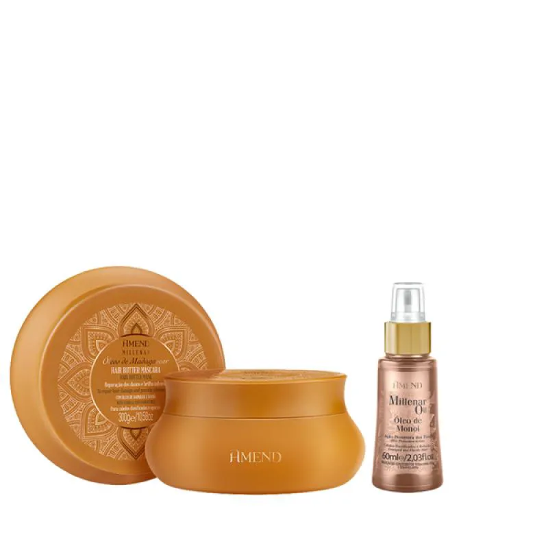 AMEND MILLENAR ÓLEOS DE MADAGASCAR MASC 300ML + MILLENAR OIL MONóI 60ML