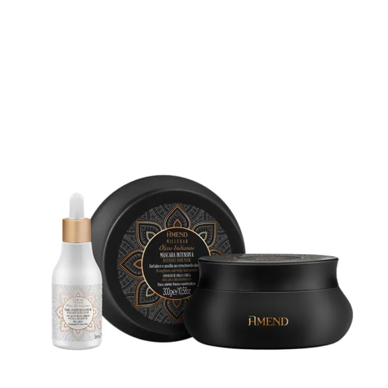 AMEND MILLENAR ÓLEOS INDIANOS MASC 300ML + ÓLEO ELIXIR NUTRITIVO 75ML