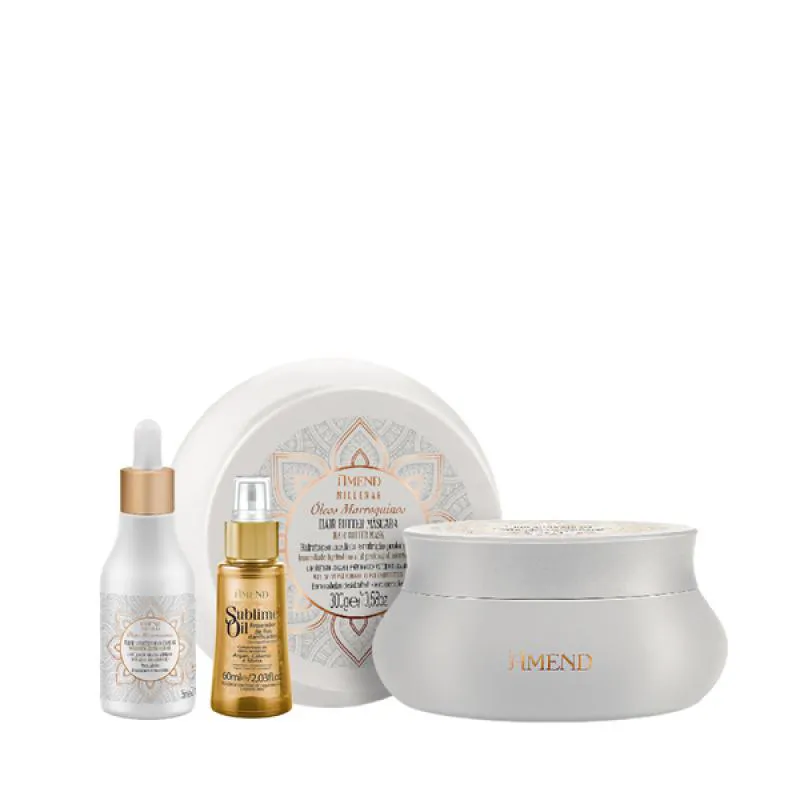 AMEND MILLENAR ÓLEOS MARROQUINOS MASC 300ML + ÓLEO ELIXIR NUTRITIVO 75ML + SUBLIME OIL 60ML