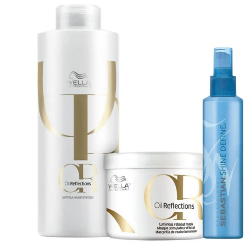 WELLA OIL REFLECTIONS DUO TRATAMENTO SALãO + SHINE DEFINE 200ML