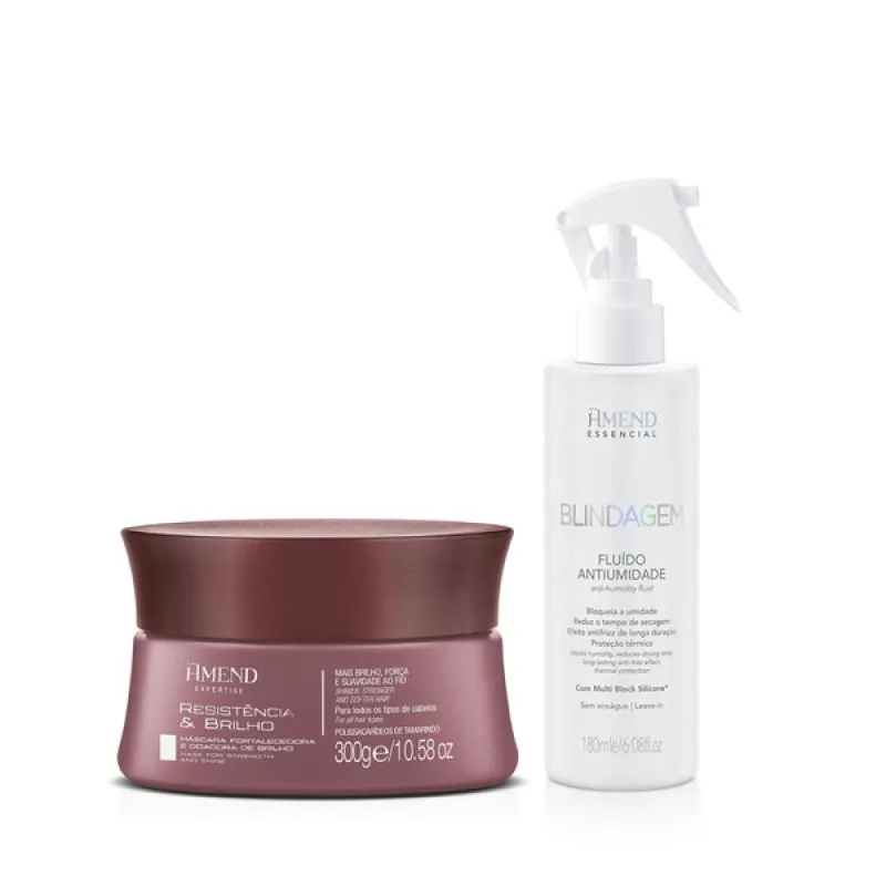 AMEND EXPERTISE RESISTêNCIA E BRILHO MASC 300ML + ESSENCIAL BLINDAGEM 180ML