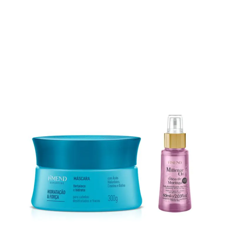 AMEND EXPERTISE HIDRATAçãO E FORçA MASC 300ML + MILLENAR OIL MORINGA 60ML