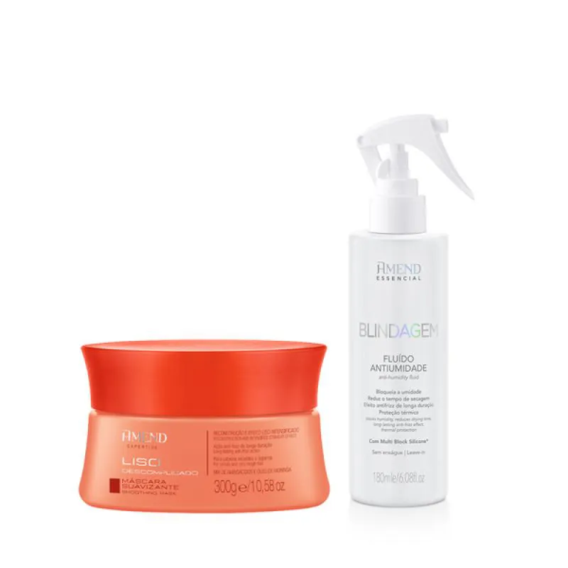 AMEND EXPERTISE LISO DESCOMPLICADO MASC 300ML + ESSENCIAL BLINDAGEM 180ML