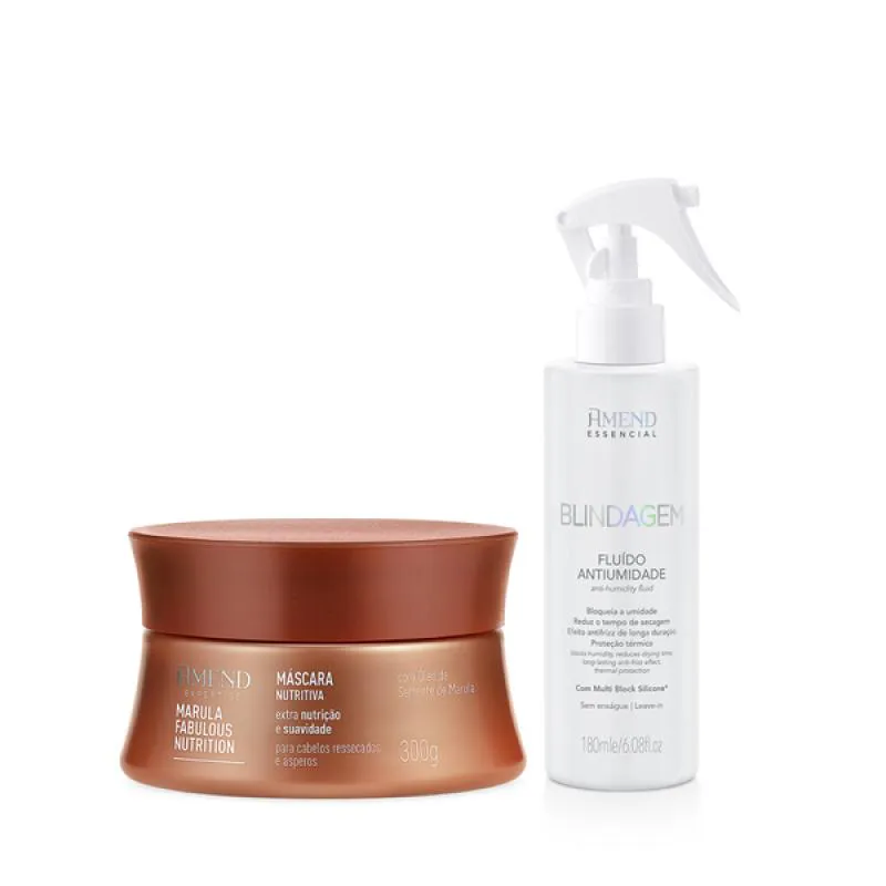 AMEND EXPERTISE MARULA FABULOUS MASC 300ML + ESSENCIAL BLINDAGEM 180ML