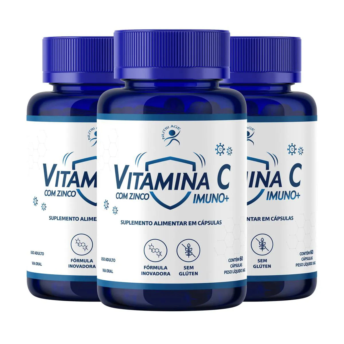 VITAMINA C COM ZINCO 3 POTES